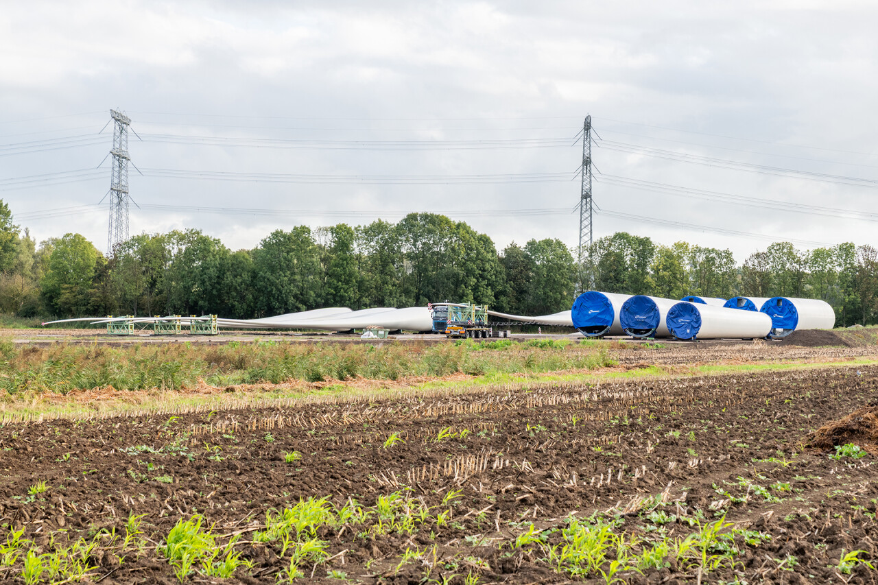 Energiepark A59 onderdelen windmolen